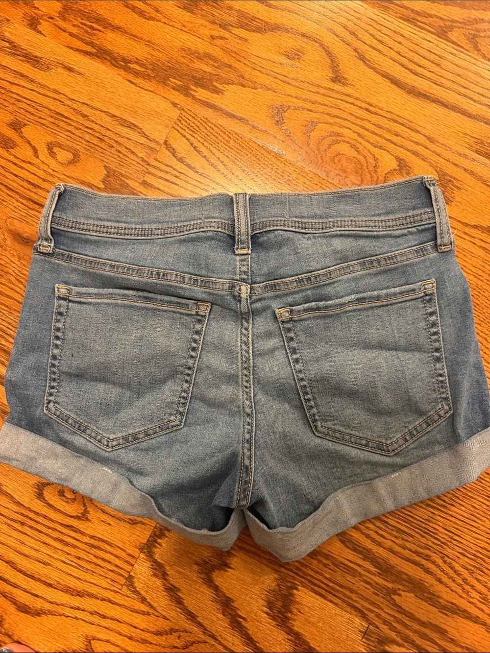 Hollister Light Blue Cuffed Denim Shorts